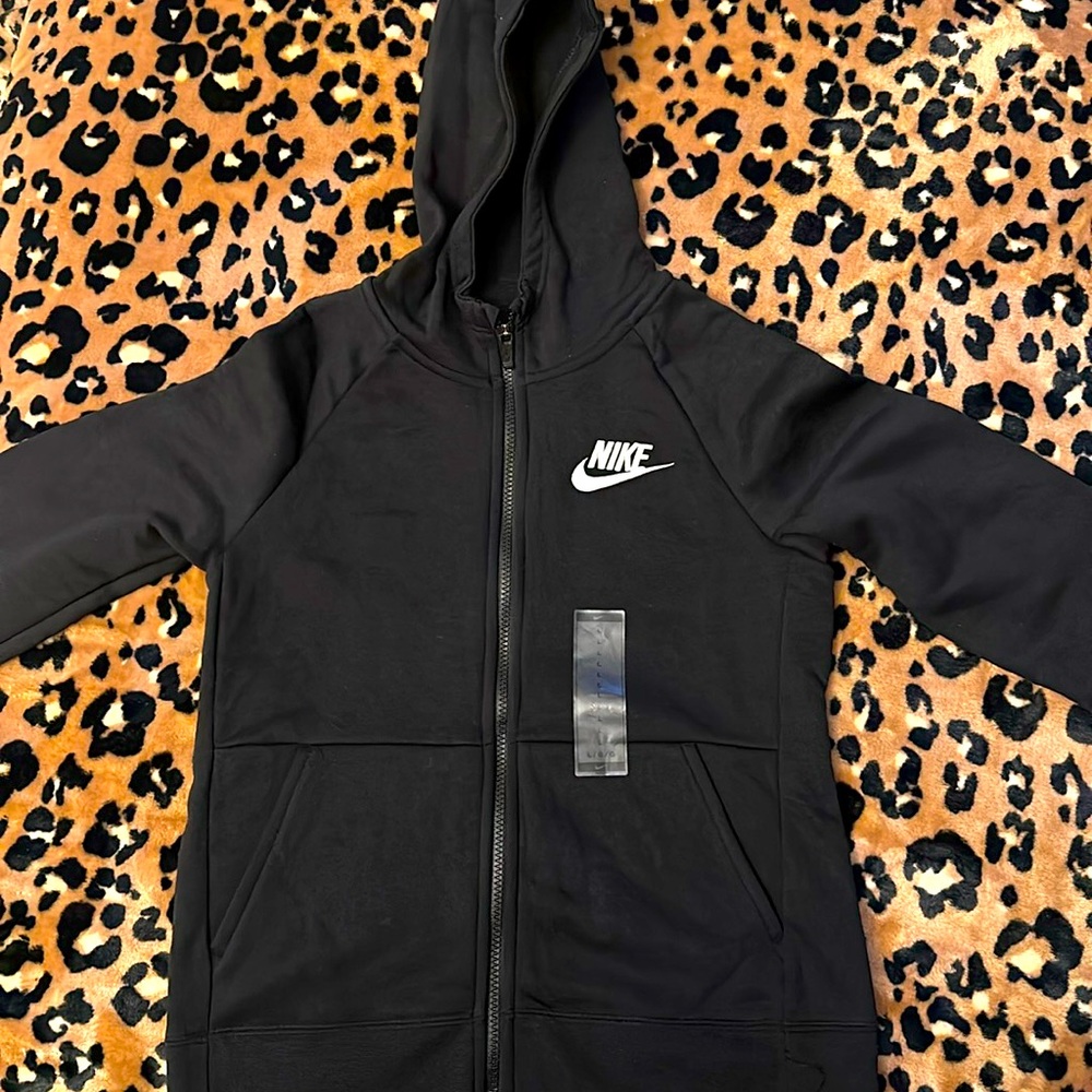 NIKE Sportswear Club Fleece Big Kids' Full-Zip Hoodie Size - Large Black Color